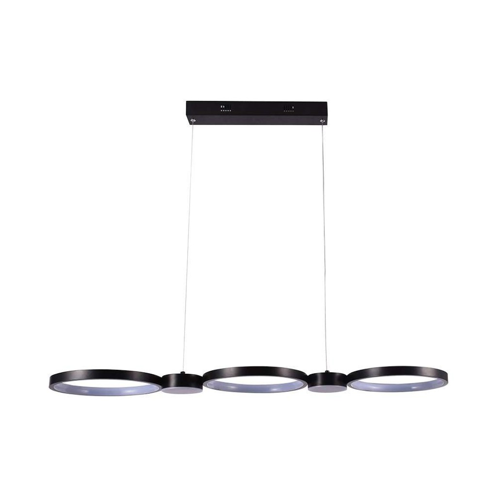 V-TAC Lampadario LED a Sospensione con 3 Cerchi 38W in Metallo Colore Nero 97.4*26*110cm 4000K