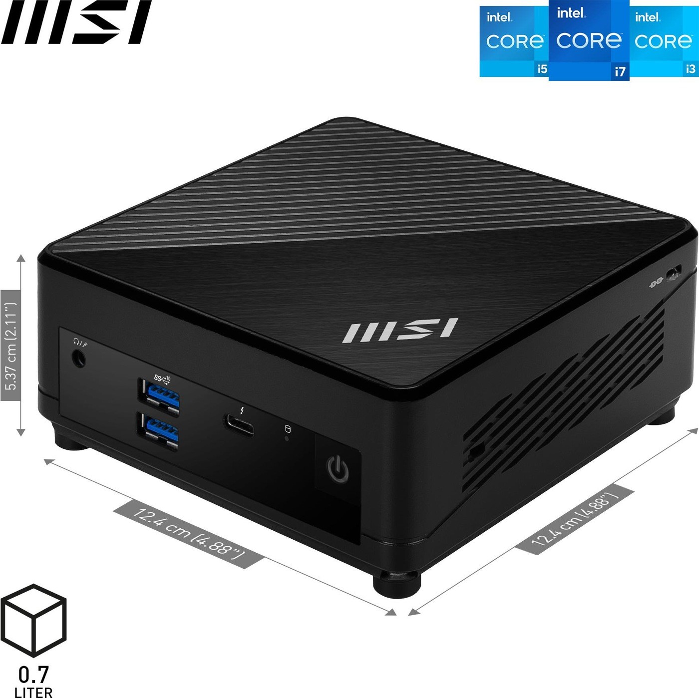 Pc Msi Cubi 5 I7 16Gb 512G Bk W11P I7-1255U Ssd M.2 + 25