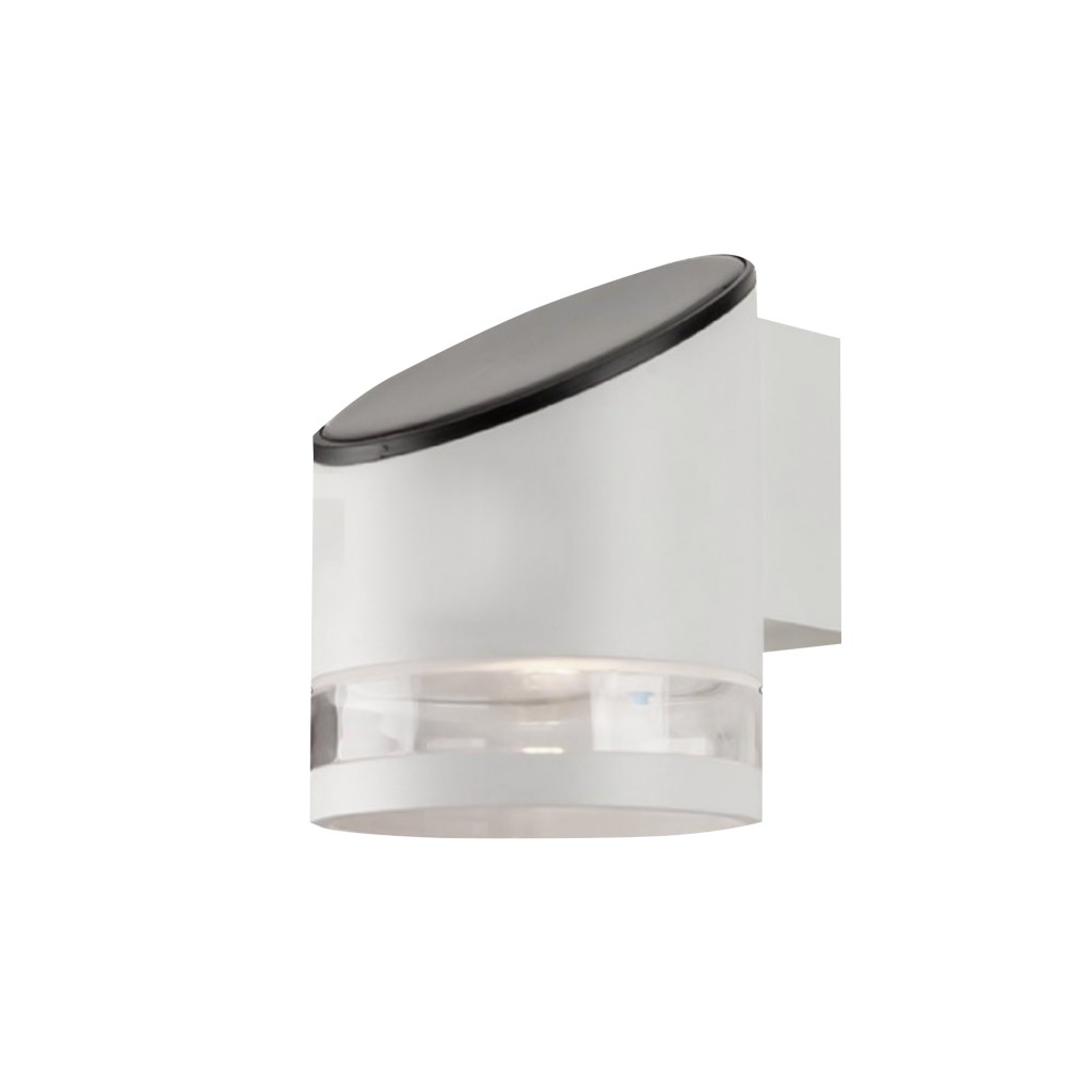 V-TAC Lampada LED da Giardino Cilindrica con Pannello Solare 1W Corpo Bianco 121*90*112.5mm 3000K IP54