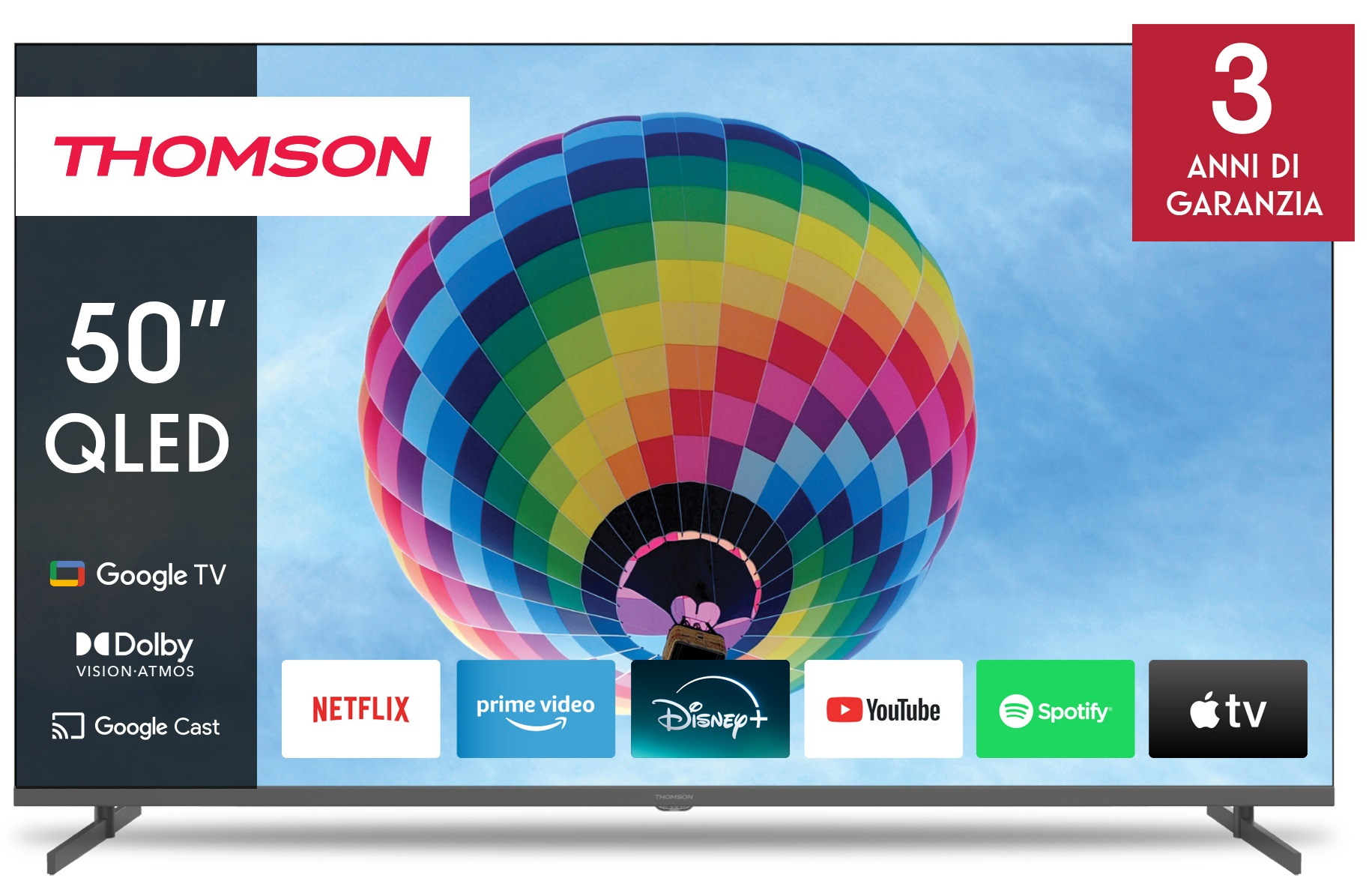 Thomson Smart TV QLED 50'' 126cm Google TV Android 11 Modello 50QG4S14 4K HDR-image