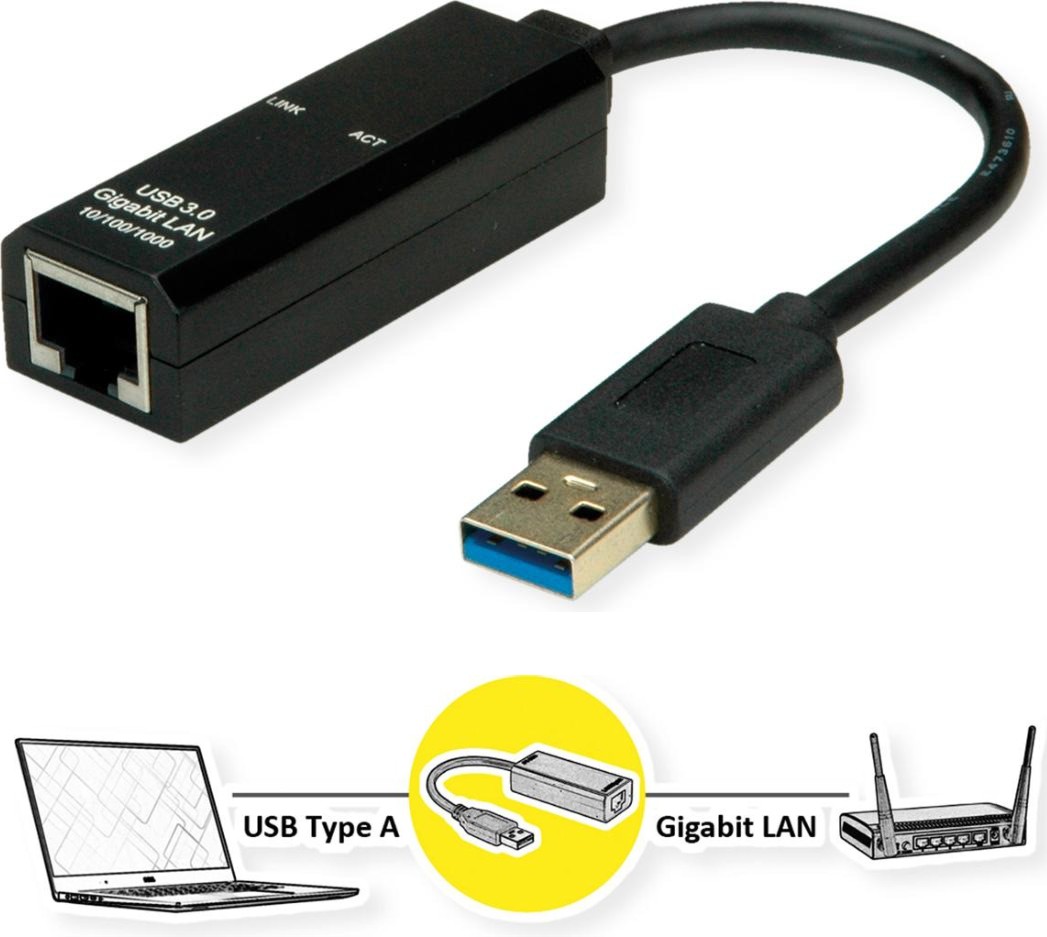 Value Convertitore Ethernet Da Usb 3.2 Gen 1 A Gigabit-image