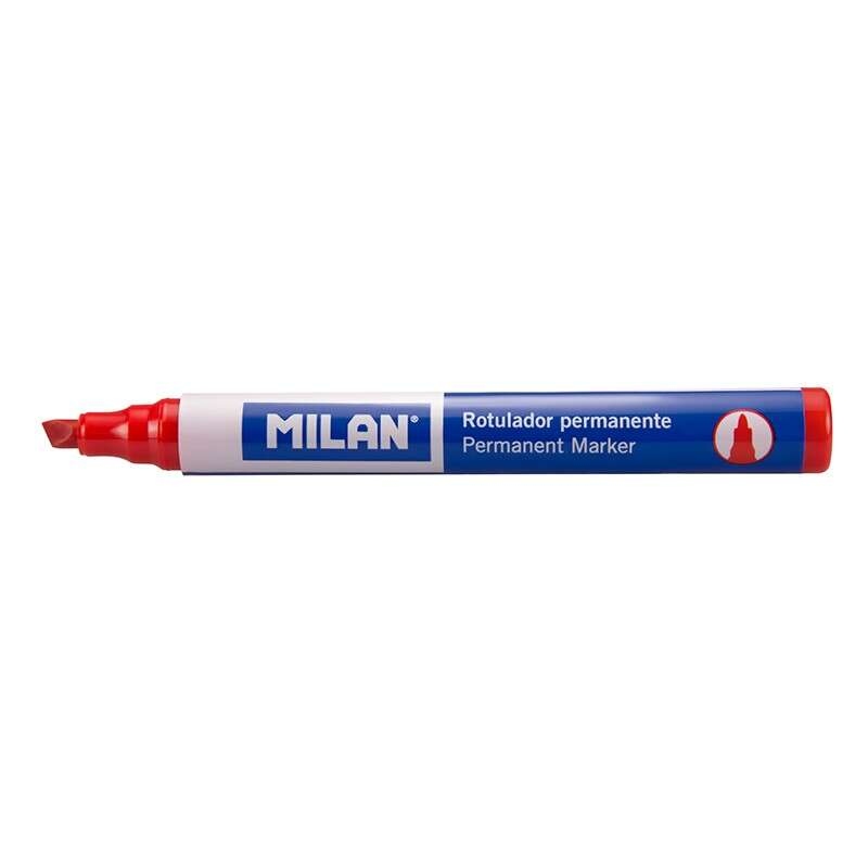 Marcatore permanente Milan con punta a scalpello - Punta 1-4 mm - Inchiostro a base di alcol - Rosso
