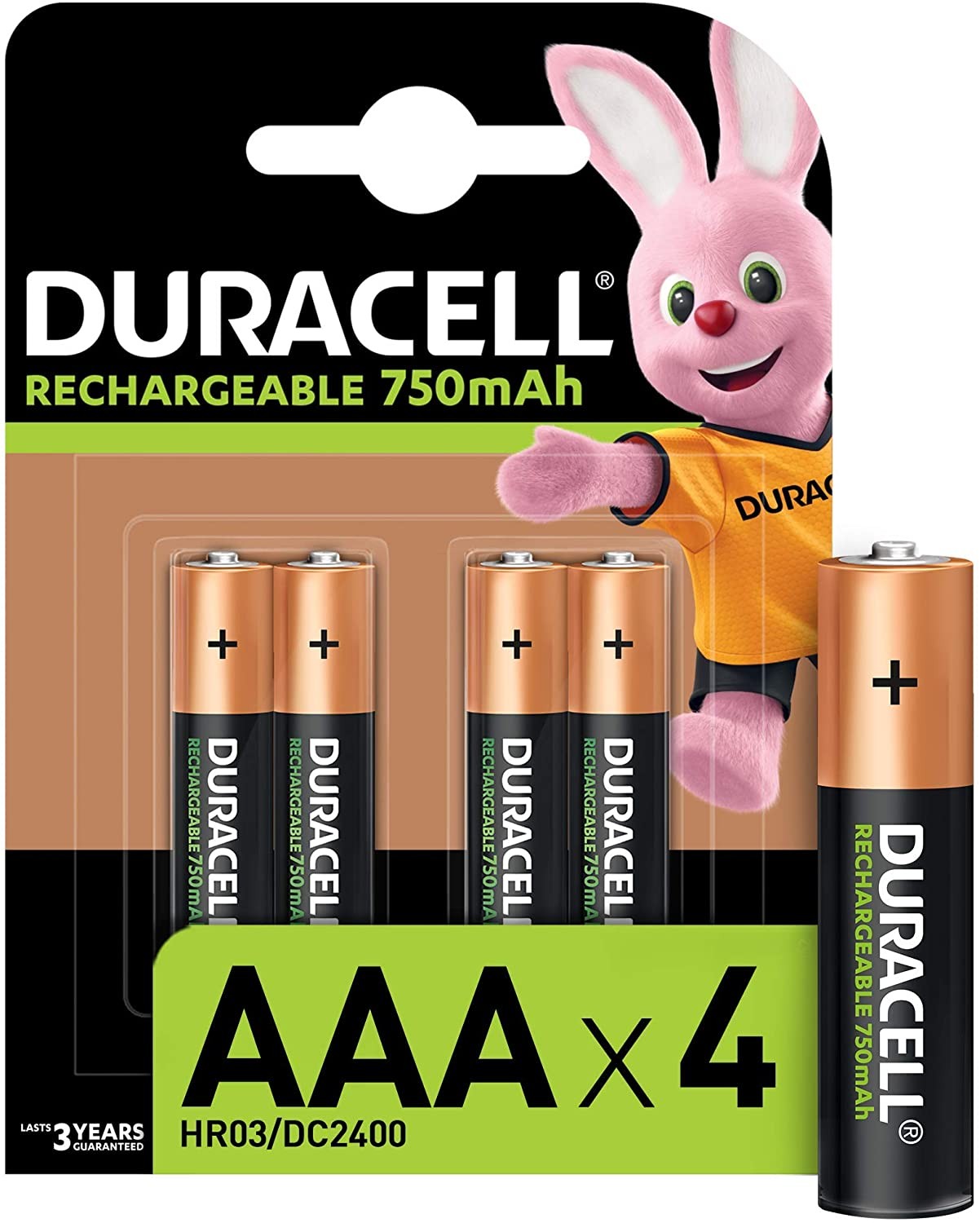 Duracell AAA (4pcs) Batteria ricaricabile Mini Stilo AAA Nichel-Metallo Idruro (NiMH)