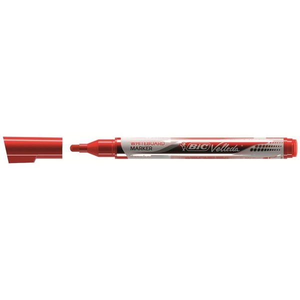 Pennarello Bic Velleda Tank Whiteboard - Linea 23 mm - Punta ogivale - Inchiostro a base alcolica - Cancellazione ottimale - Colore rosso