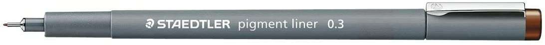 Staedtler Pigment Liner 308 Pennarello calibrato - Linea da 03 mm - Asciugatura rapida - Marrone