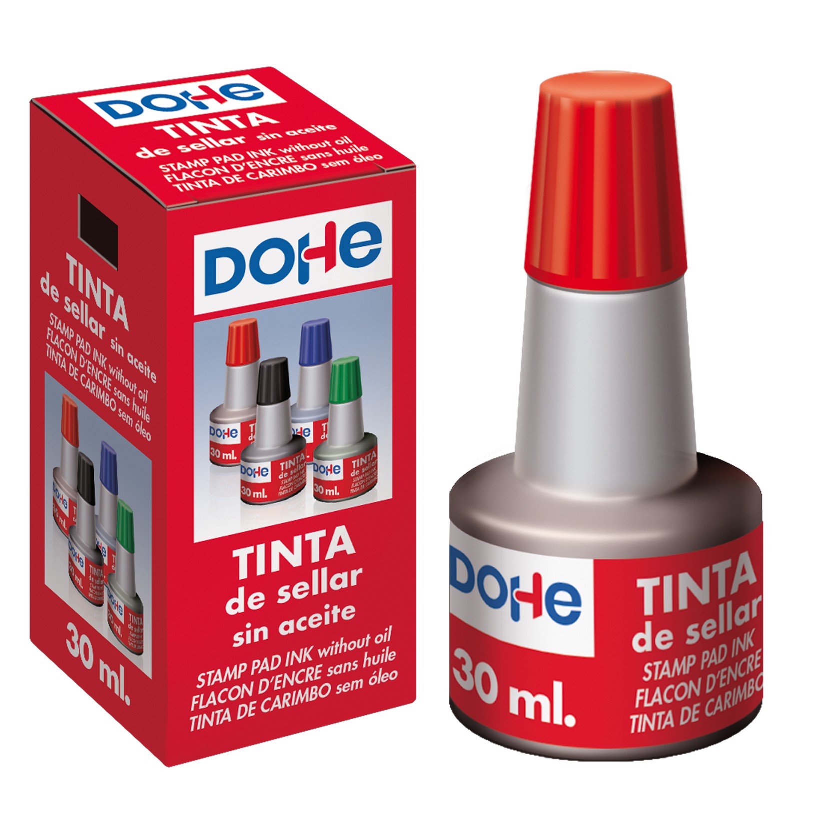 Inchiostro Dohe per Timbri 30ml - Colore Rosso