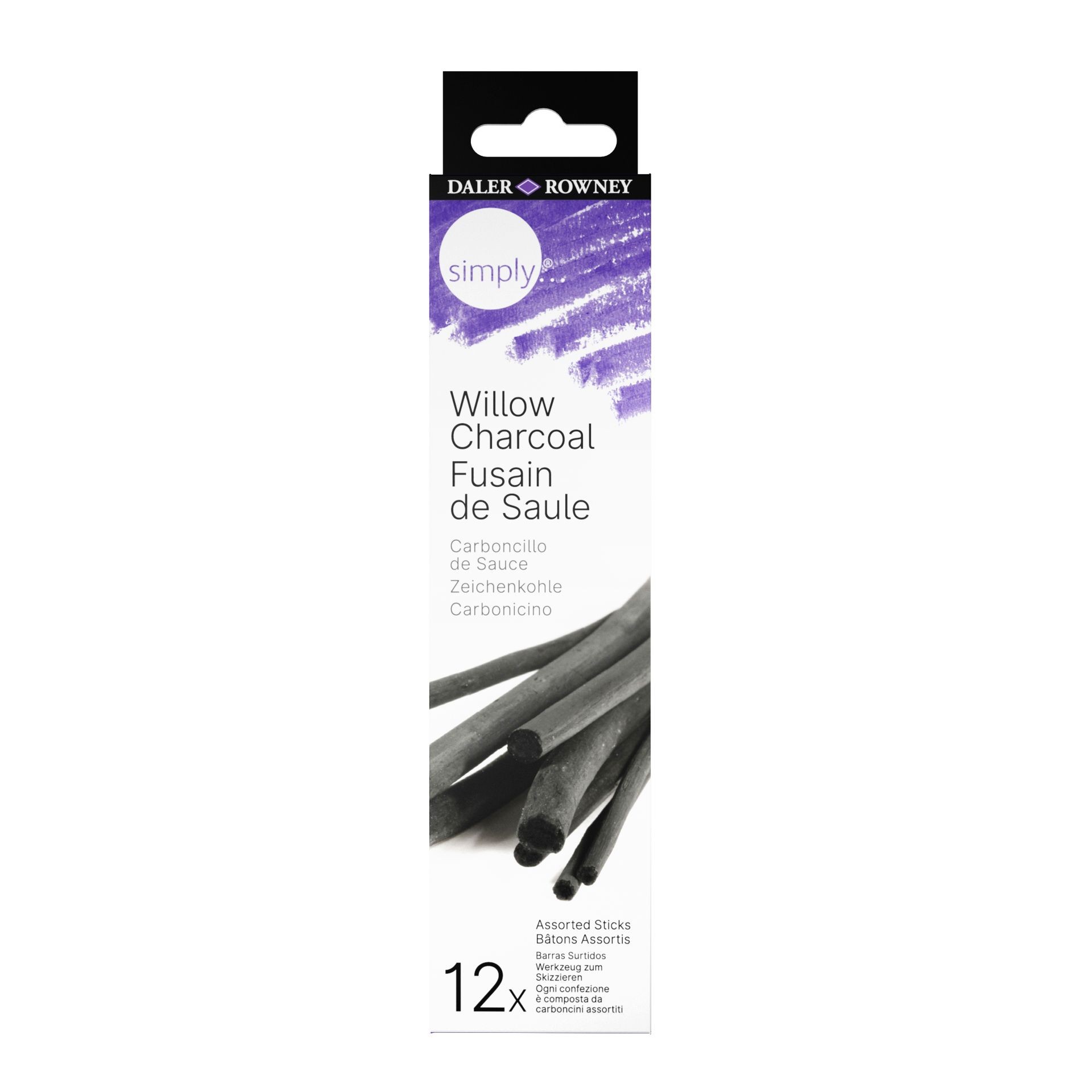Daler Rowney Simply Confezione da 12 carboncini di salice