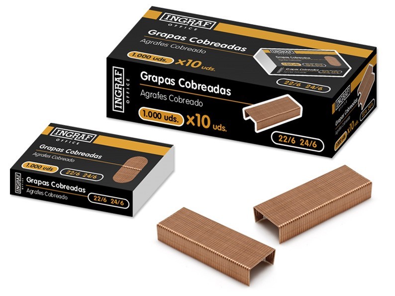 Scatola Ingraf da 1000 Graffette in Rame 22/6