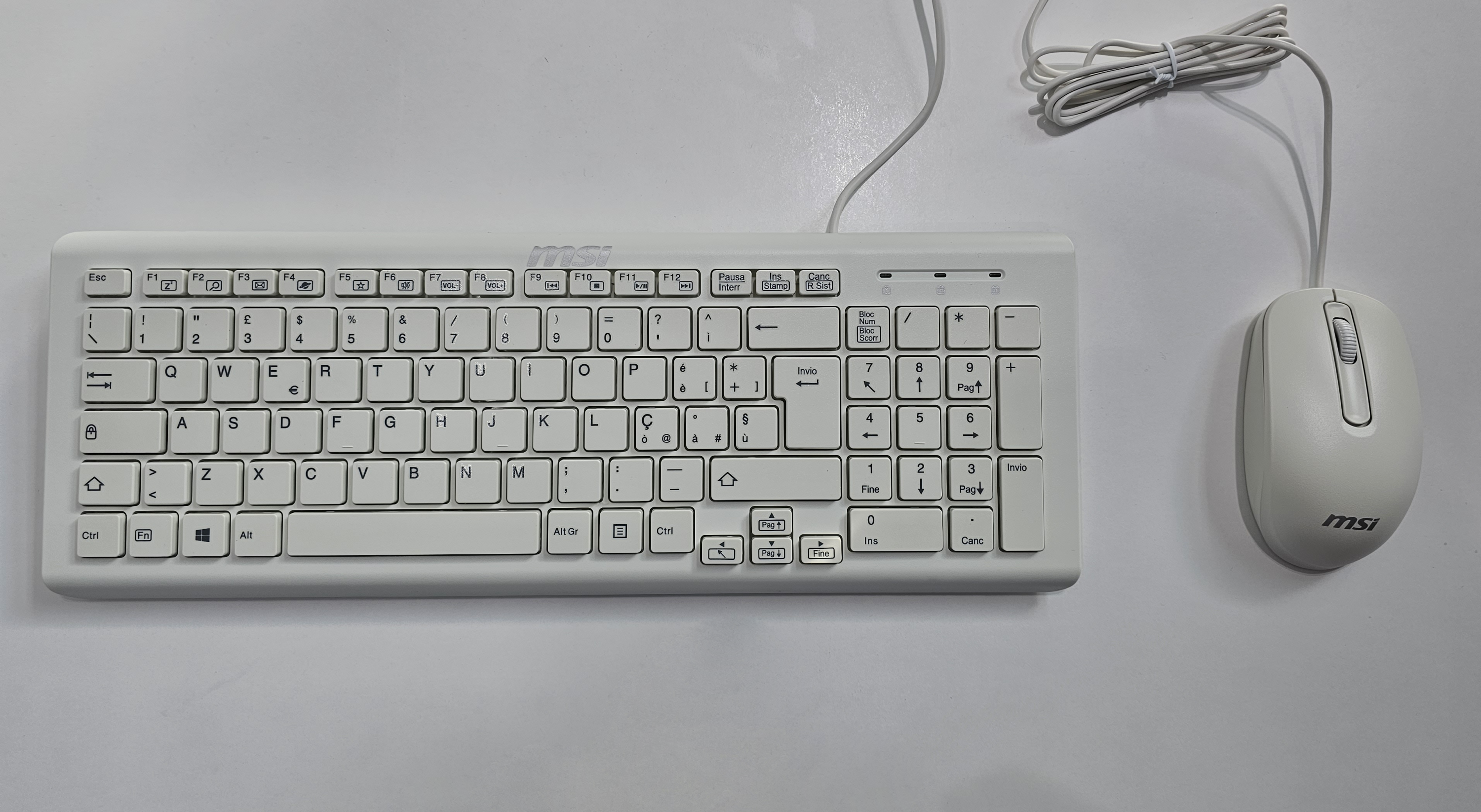 Msi Tastiera+Mouse con cavo Bianco