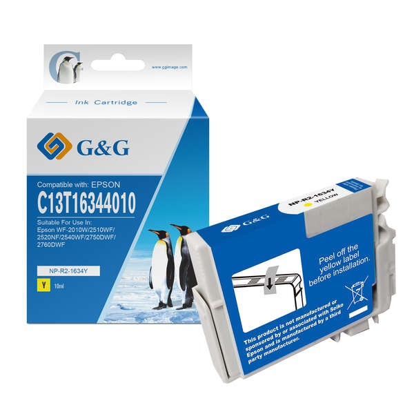 Cartuccia d'inchiostro generica gialla G&G Epson T1634/T1624 (16XL) - Sostituisce C13T16344012/C13T16244012