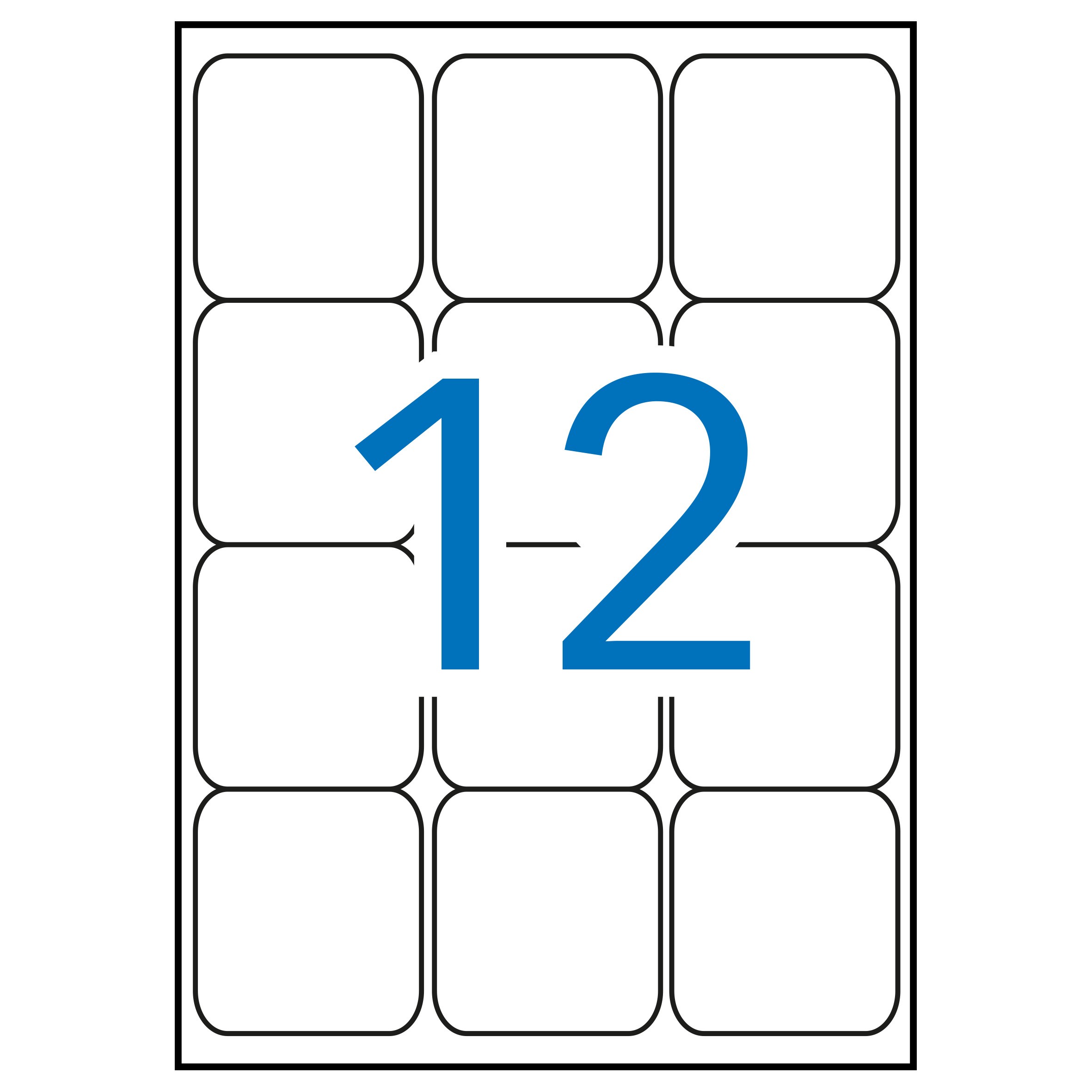 Etichette bianche permanenti Apli 635 x 720 mm 100 fogli