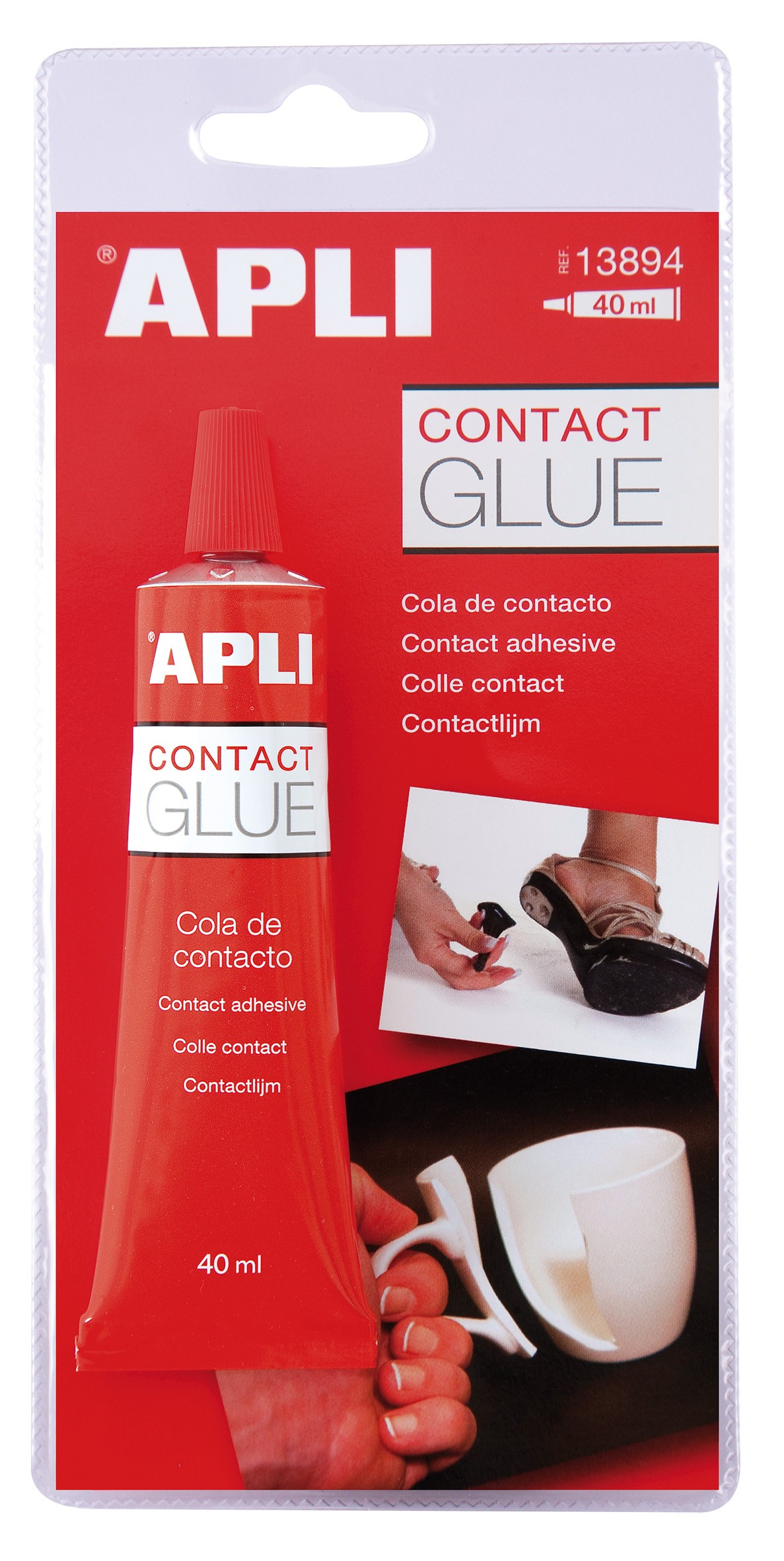 Apli Colla Contact 40ml - Quick Dry - Resistente all acqua e al calore - Trasparente