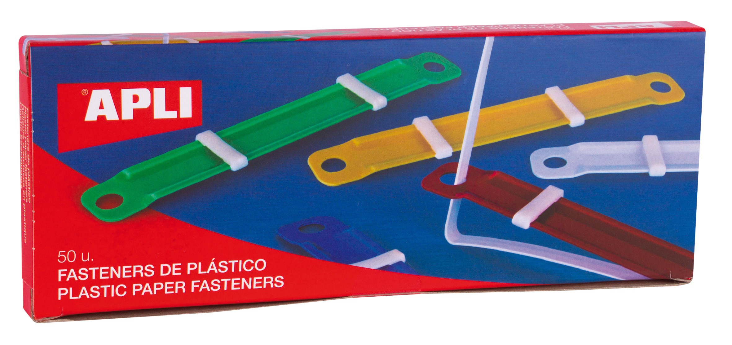 Apli Elementi di fissaggio in plastica con linguetta - Dimensioni 90x12mm - Chiusura a compressore - Colori assortiti - Ideale per organizzare la carta