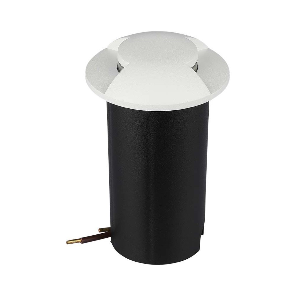 V-TAC Faretto LED Segnapasso a Cilindro da Interramento 1W Doppio Fascio Luminoso Colore Bianco 12V 6400K IP67 Driver non Incluso