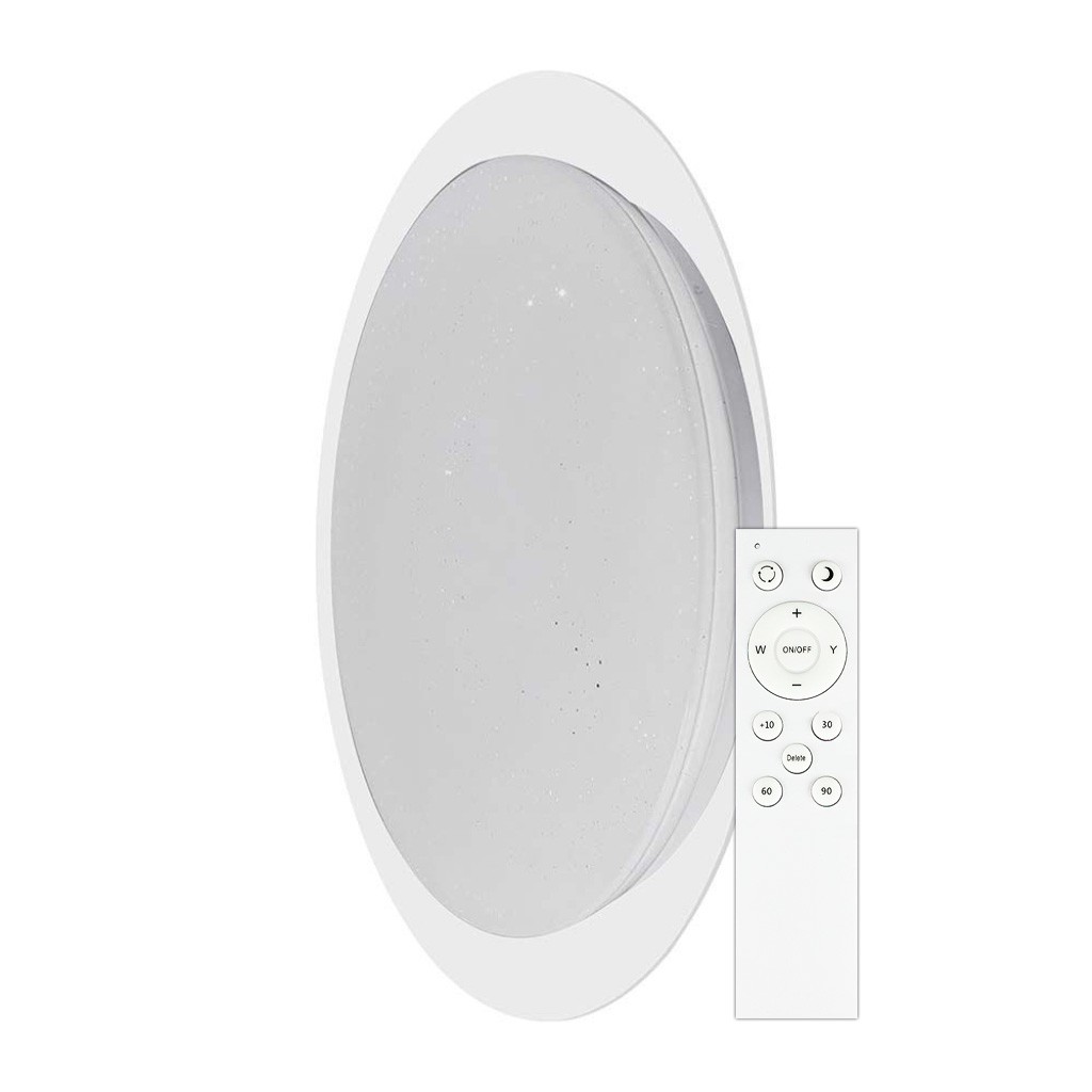 V-TAC Plafoniera LED Rotonda 40W con Telecomando Cambia Colore 3 in 1 Effetto Stellato d: 400mm h: 70mm Dimmerabile