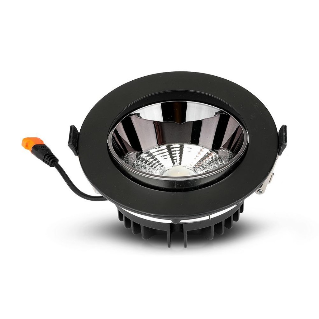 Faro Faretto Led Da Incasso 20W Downlight Led - Samsung Chip Cob Riflettore Black Housing 6400K-image