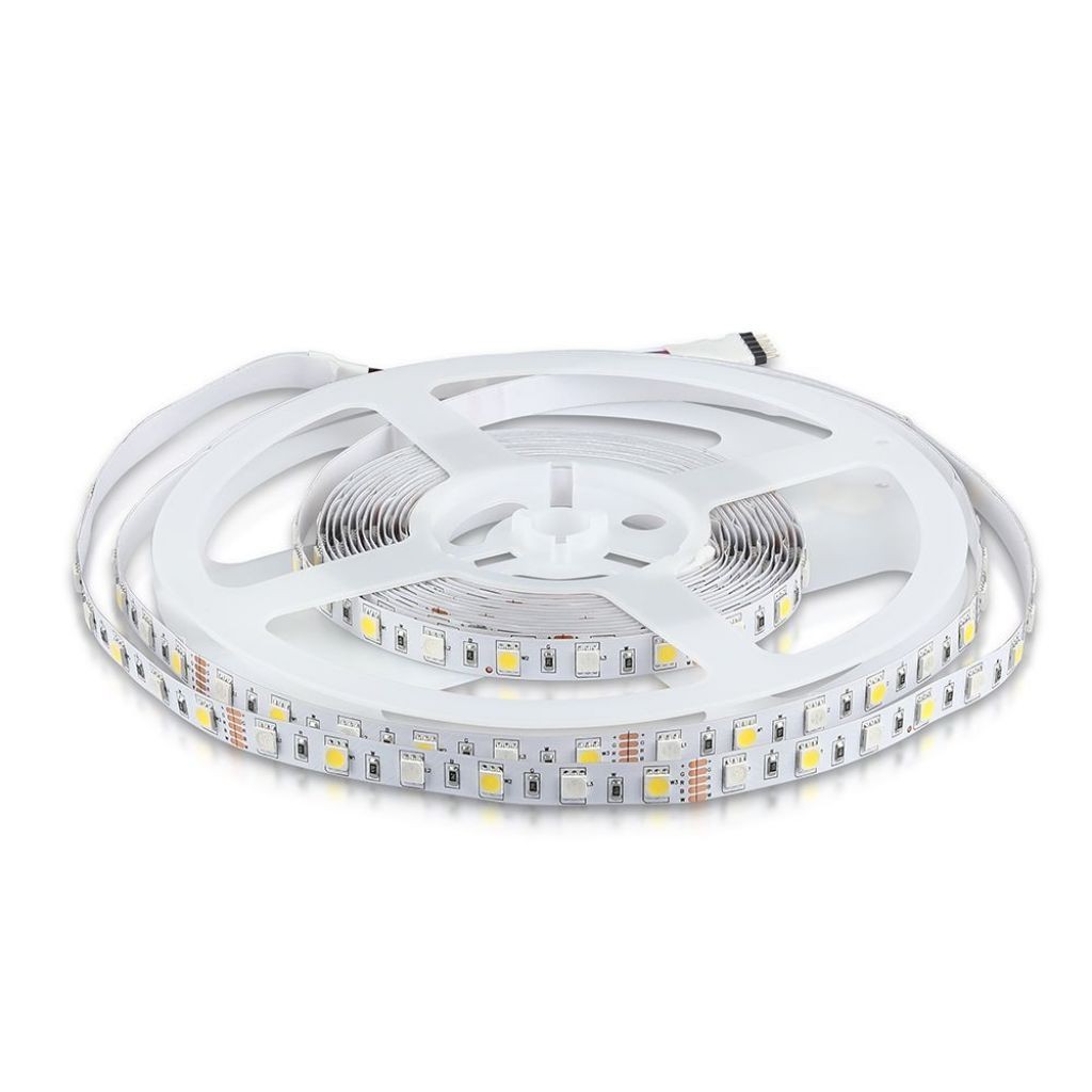 V-TAC Strip LED SMD5050 8W/m 5m 60 LED/m 12V RGB + 4000K IP20 10mm