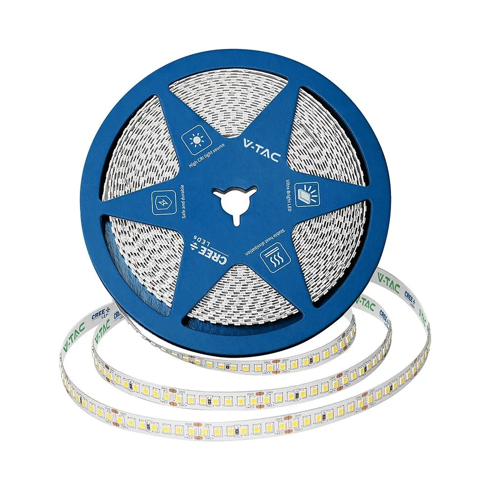 168 12W Led Strip Light With Cree Chip 3000K Ip20 24V 8Mm Double Pcb
