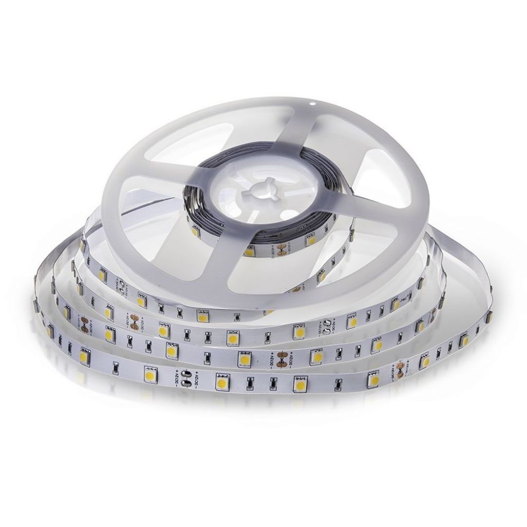 V-TAC Strip LED SMD5050 48W/m 5m 30 LED/m 12V 3000K IP20 10mm