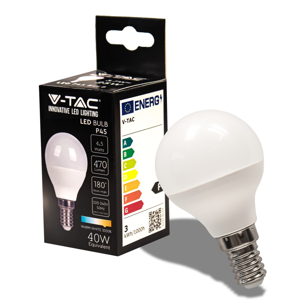 V-TAC Lampadina LED E14 45W P45 3000K