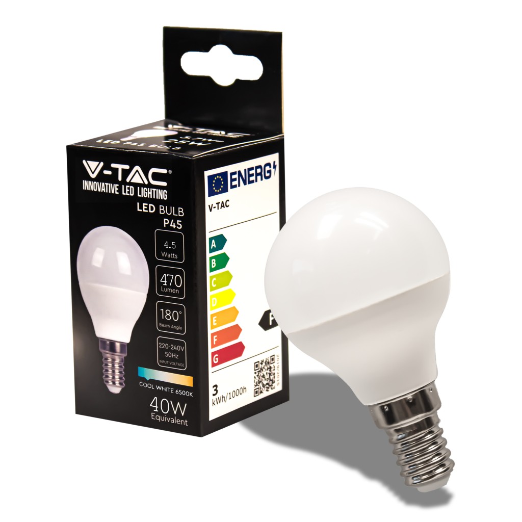 V-TAC Lampadina LED E14 45W P45 6400K