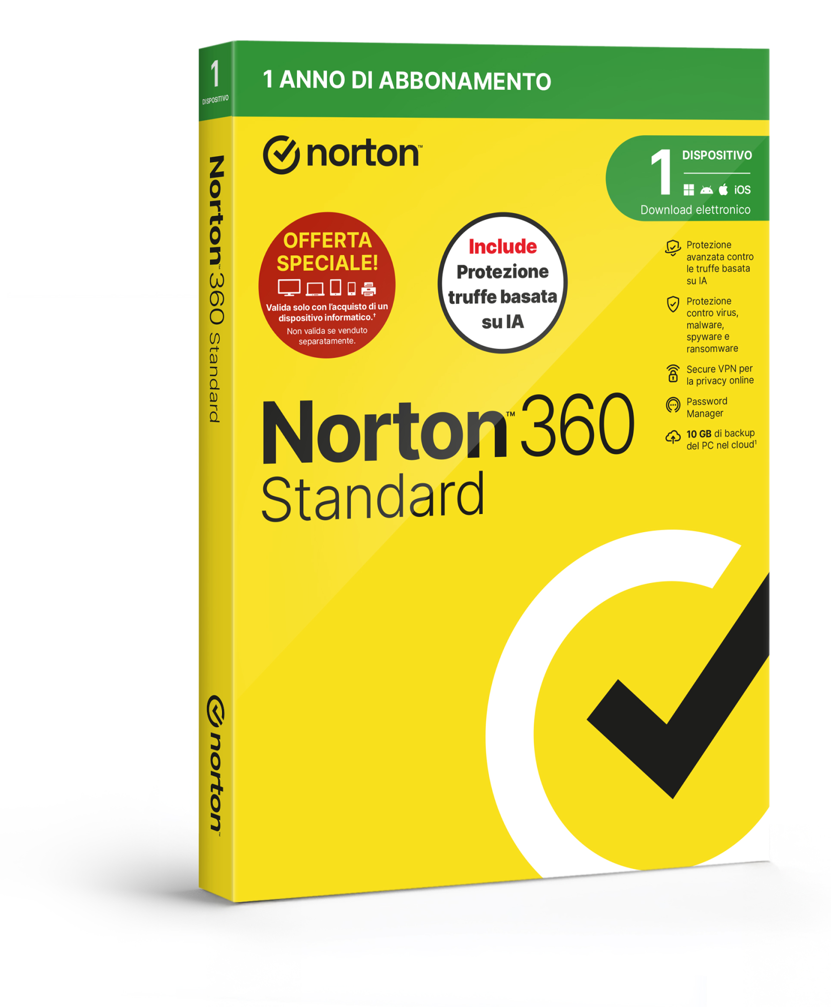 Symantec Norton 360 Standard 2026 - Antitruffa- Attach 1 Dispositivo 12 Mesi 10Gb - It Box