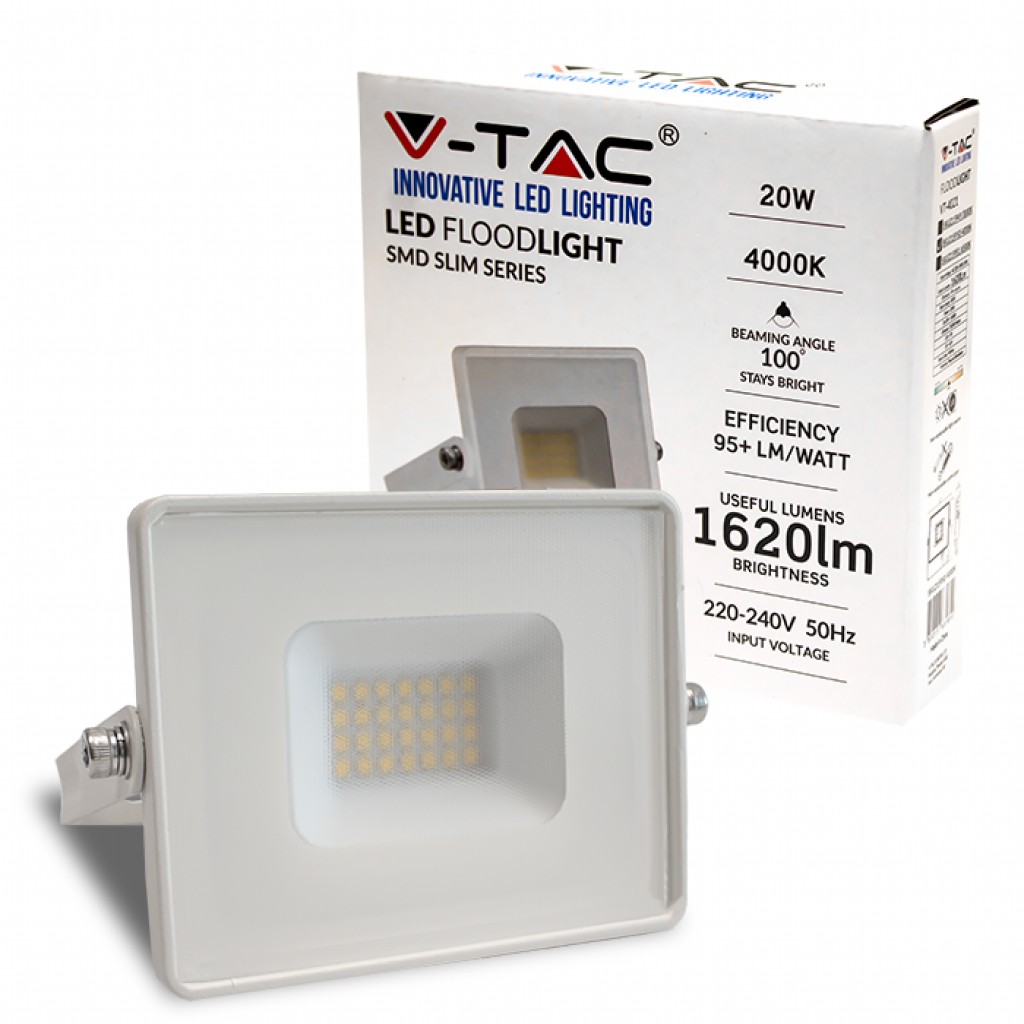 V-TAC Faro LED SMD 20W E-Series G2 Colore Bianco 4000K IP65