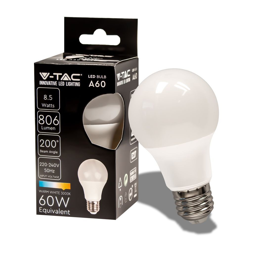 V-TAC Lampadina LED E27 85W A60 3000K
