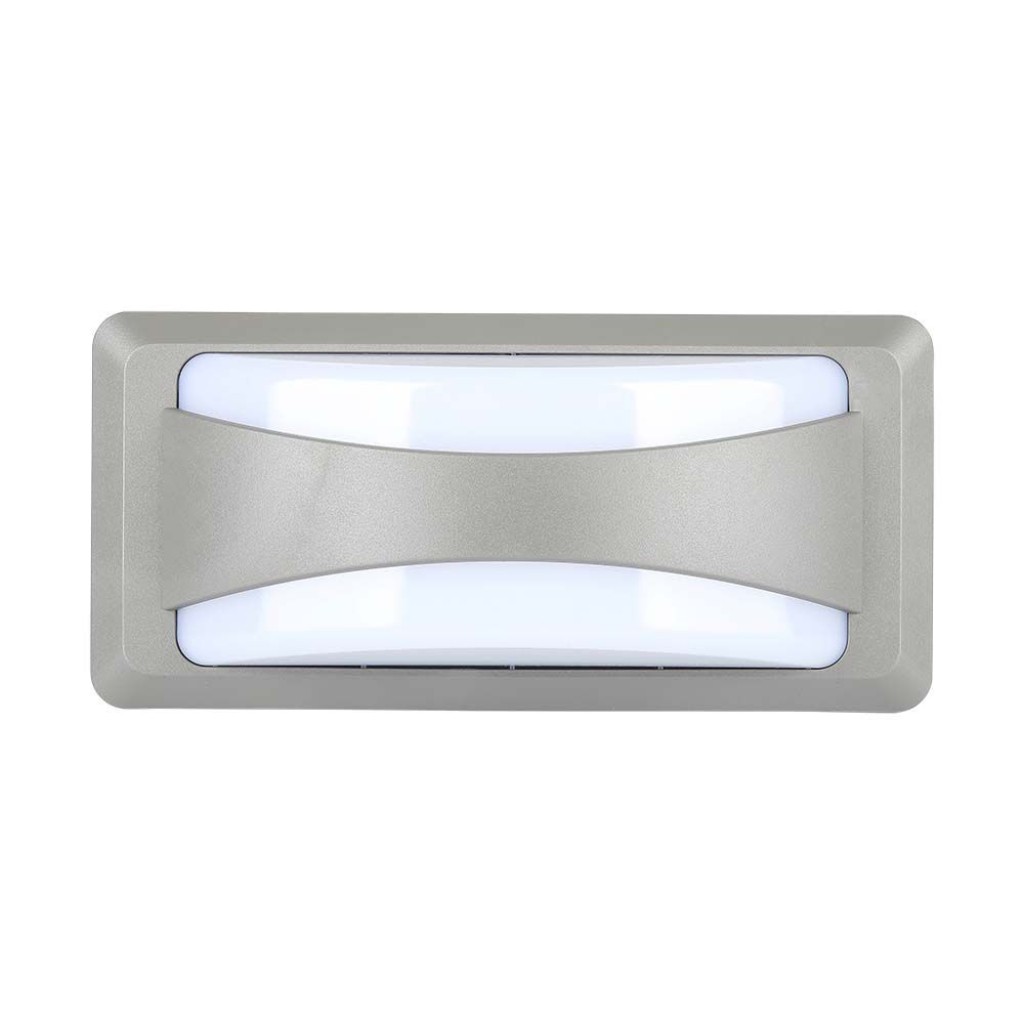 V-TAC Lampada LED da Muro Rettangolare 12W Colore Grigio 6500K IP65