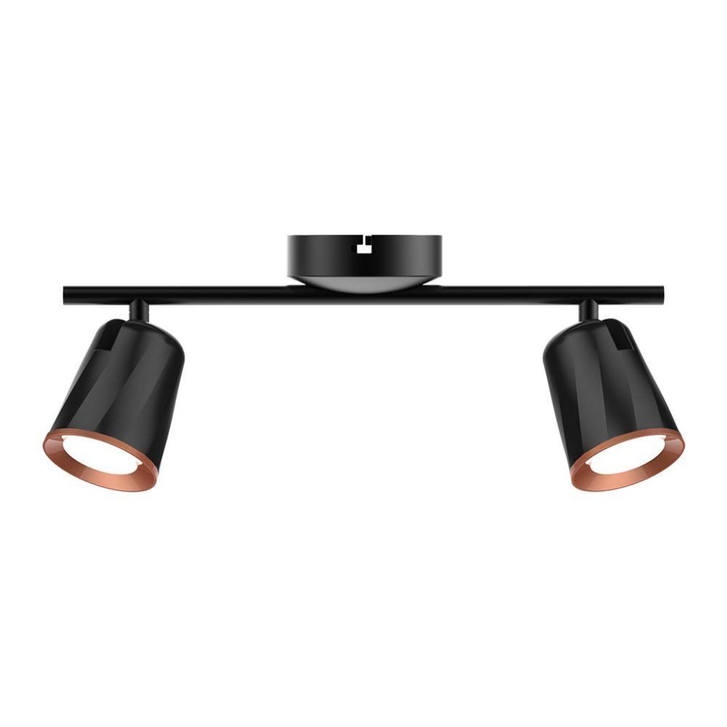 V-TAC Faretto LED da Muro Doppio 12W con Testa Orientabile Colore Nero 3000K IP20