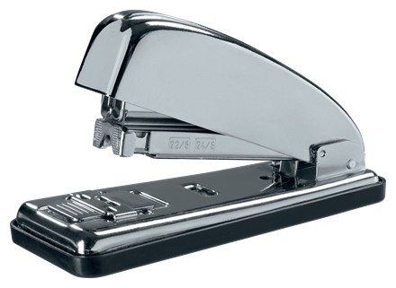 Cucitrice retrò in metallo Petrus 230C - Fino a 30 fogli - Pinzatura chiusa aperta e inchiodata - Colore cromato