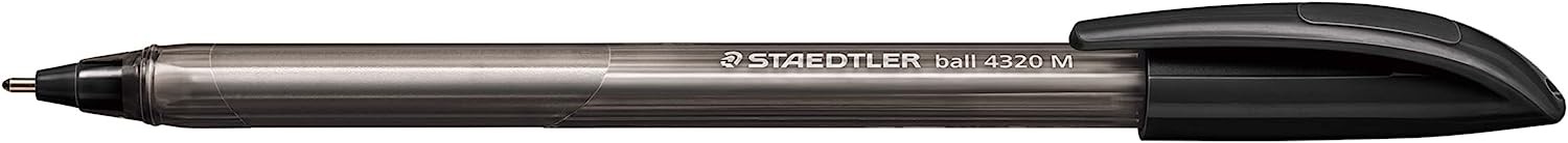 Penna a sfera Staedtler Ball 4320 M 1 mm - Scrittura fluida - Fusto triangolare - Colore Nero
