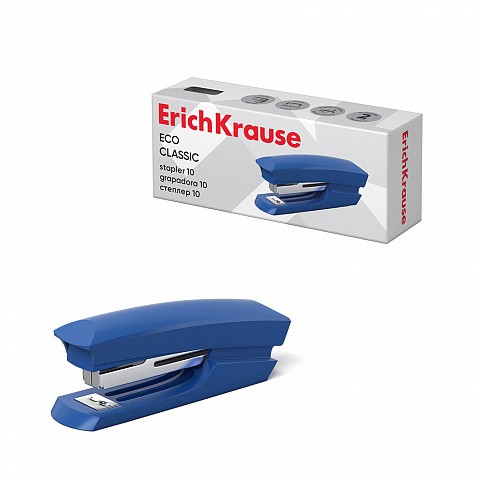 Erichkrause Eco Classic Desktop Stapler - Cucitrice fino a 20 fogli - Levapunti integrato - Meccanismo in acciaio - Capacità 50 punti n. 10 - Colori assortiti casuali