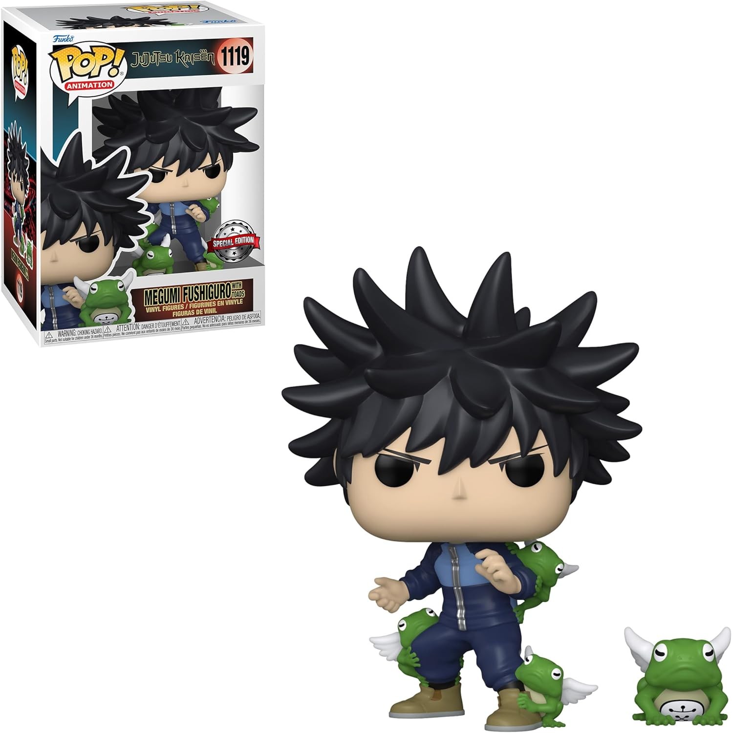 Funko Pop Animation Jujutsu Megumi con Toads Edizione speciale - Figura in vinile - Altezza 95 cm circa.