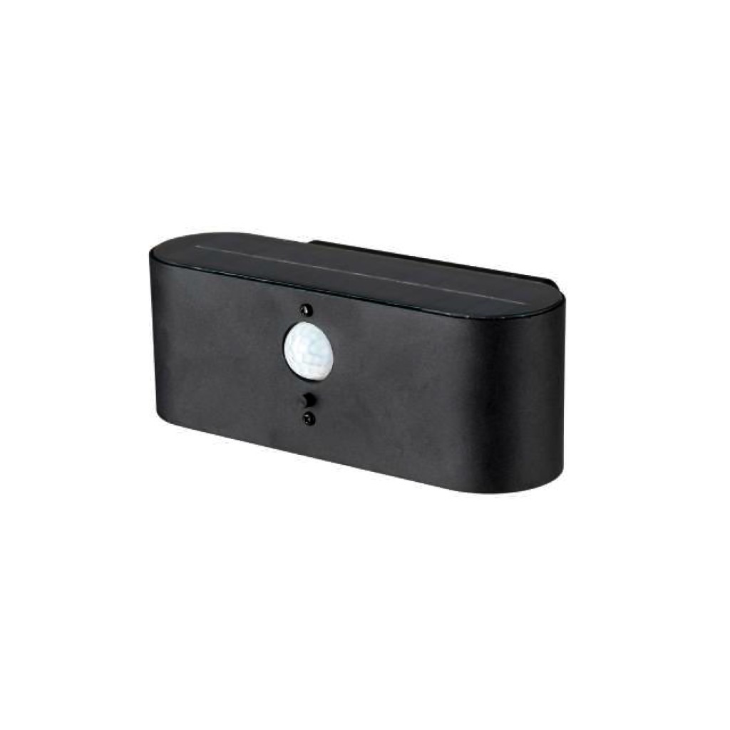 V-TAC Lampada LED da Muro 2.5W Con Pannello Solare e Sensore PIR Colore Nero 3000K IP54