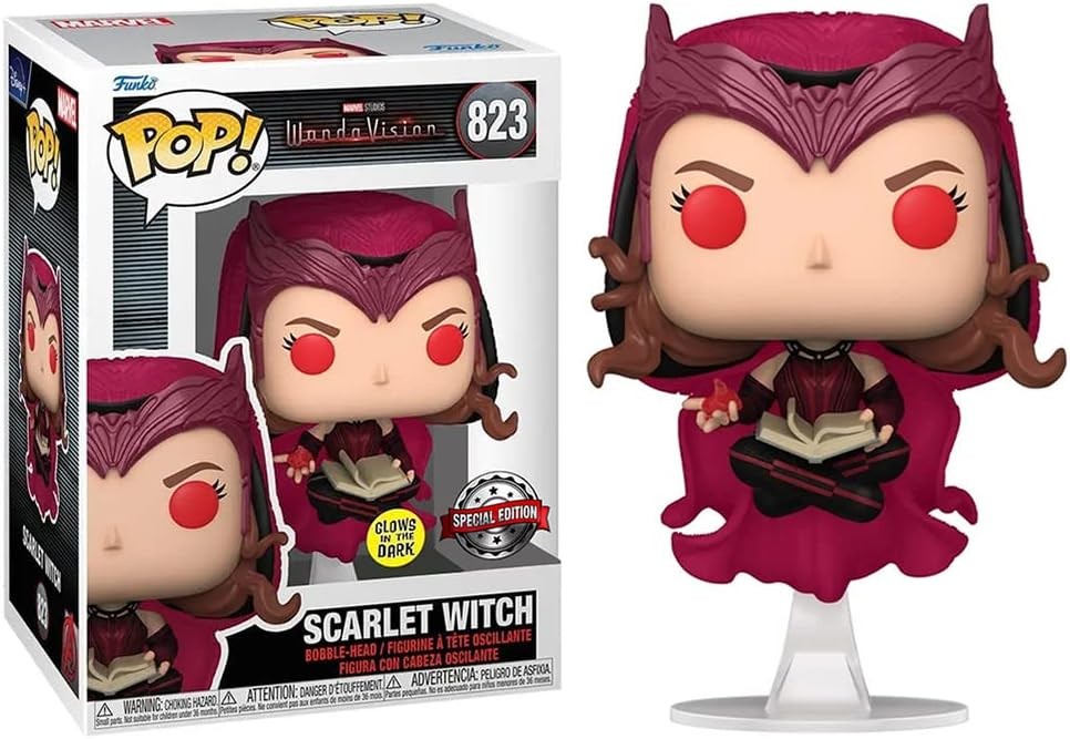 Funko Pop Marvel WandaVision Scarlet Witch Ed. Si illumina al buio - Figura in vinile - Altezza 9 cm circa.