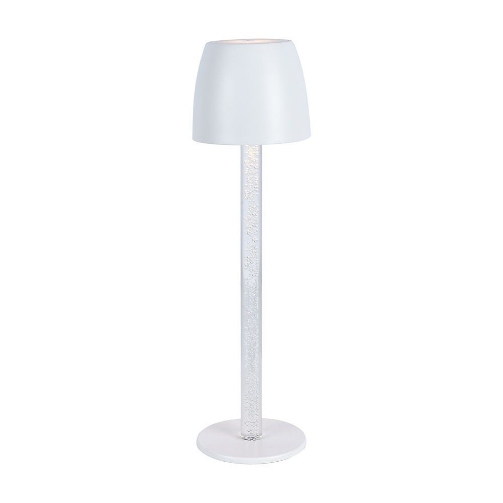 V-TAC Lampada LED da Tavolo 3W Colore Bianco e Trasparente Ricaricabile con USB C Touch Dimmerabile 3000K