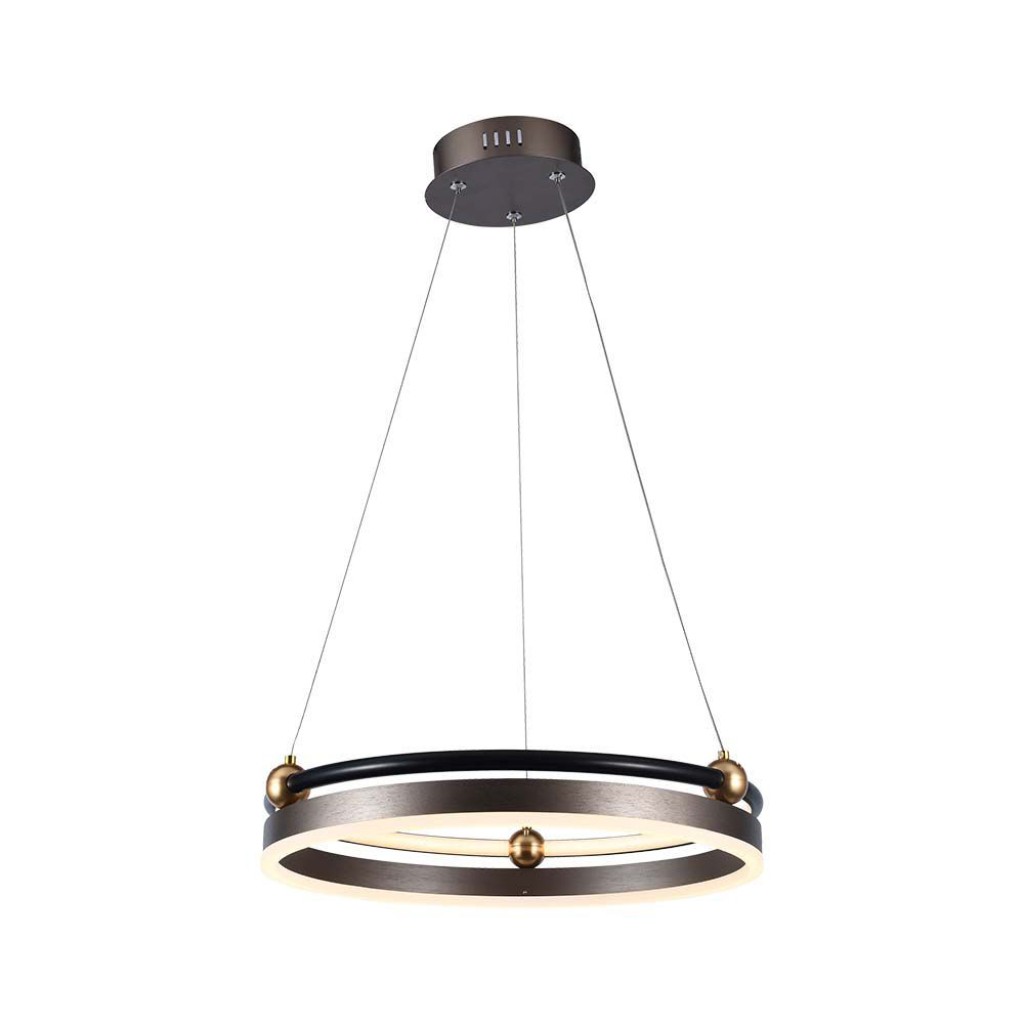 V-TAC Lampadario LED a Sospensione Circolare 20W in Metallo Colore Caffè d: 42.5cm h: 110cm 3000K