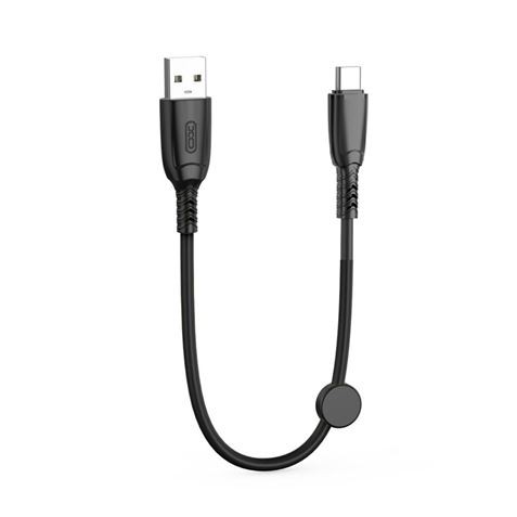 Cavo di ricarica rapida USB XO NB247 - Tipo C - 6A - 25 cm con clip - Colore nero