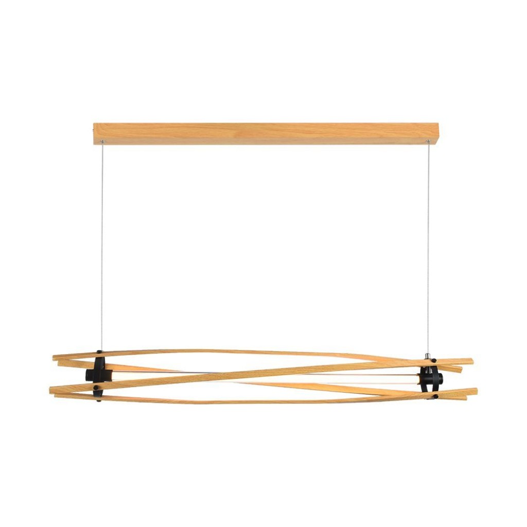V-TAC Lampadario LED con Plafoniera a Sospensione 15W dal Design Moderno in Legno H1150x1200x120mm 3000K