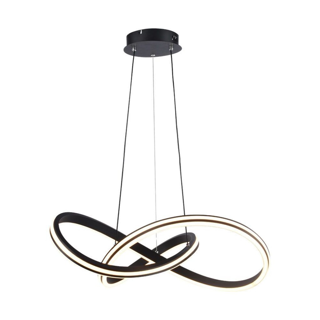 V-TAC Lampadario LED a Sospensione 40W dal Design Moderno in Metallo Colore Nero H1220x600mm CCT 3in1
