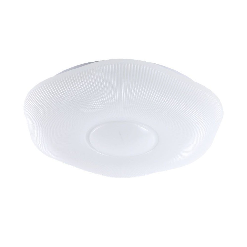 V-TAC Plafoniera LED 40W Ondulata con Telecomando CCT 3in1 Colore Bianco D400mm Dimmerabile 3000-6500K Cover Zigrinata