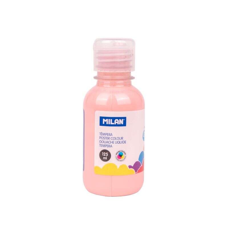 Bottiglia Tempera Milan 125ml - Tappo Dispenser - Asciugatura Rapida - Miscelabile - Colore Rosa Pallido