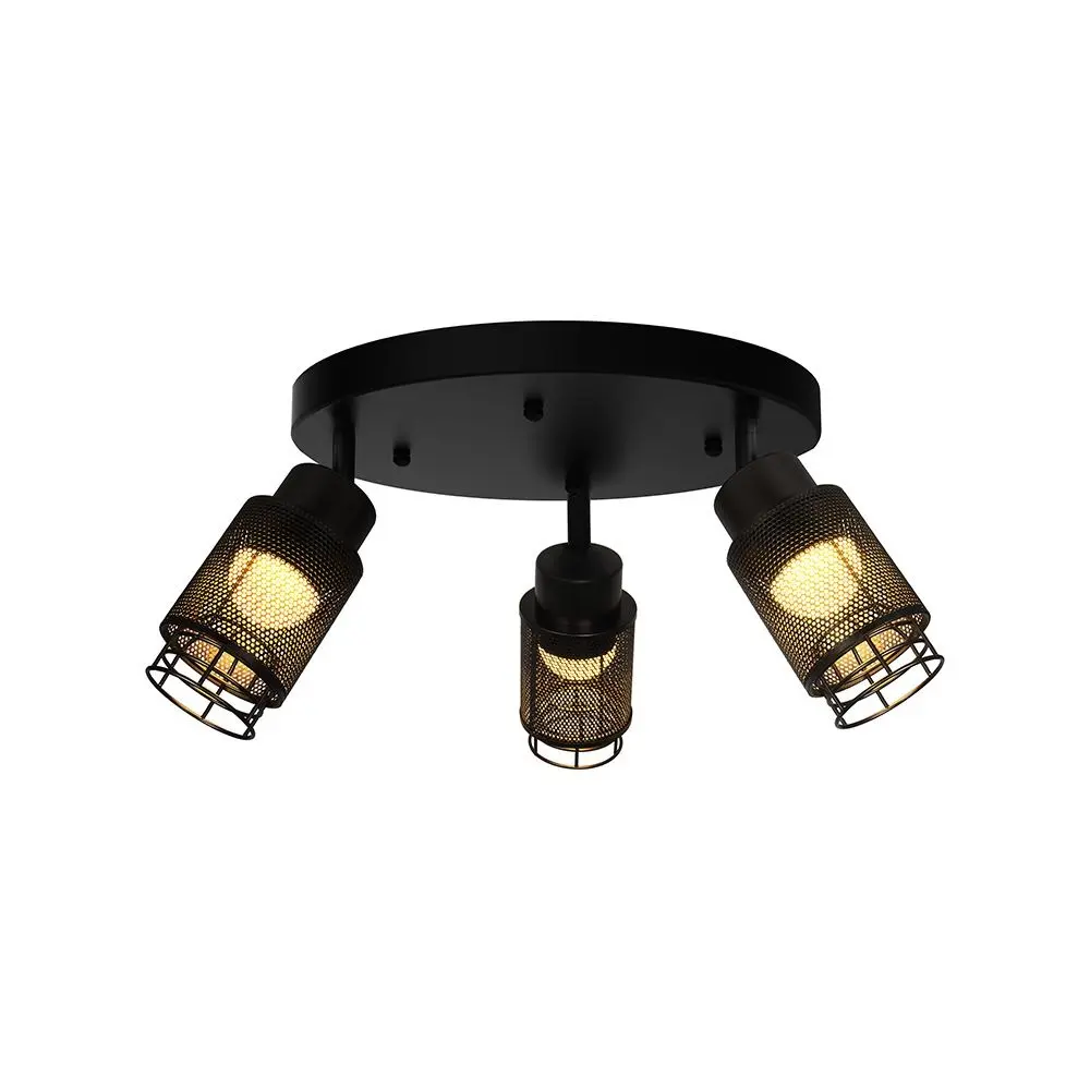 3X6W Led Decorative Ceiling Lamp (D300*H30Mm) 3000K Matt Black Body