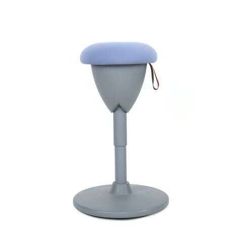 Sgabello Multiuso Cromad Design - Seduta con Altezza Regolabile - Girevole a 360º - Tessuto Impermeabile - Colore Azzurro/Grigio