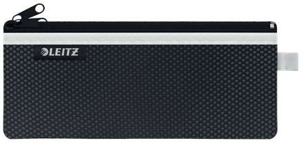 Astuccio Leitz WOW media 2 scomparti - Dimensioni 85x6x210 mm - Lavabile e resistente - Chiusura con cerniera - Colore nero