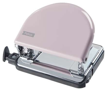Petrus 52 Perforatrice in metallo retrò - Fino a 20 fogli - Segni di formato - Svuotamento facile - Perforatori da 55 mm - Colore crema fragola