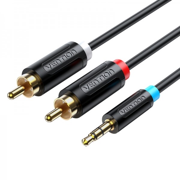 Cavo stereo Vention Jack 3.5 maschio a 2x RCA maschio - 8m - Nero