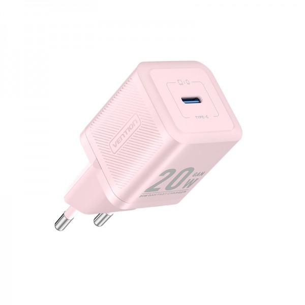 Caricatore da muro Vention GaN USB-C 20W - Ricarica rapida EU - Colore rosa