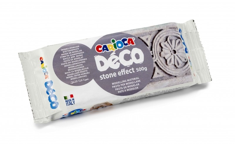 Confezione di pasta modellabile Carioca Stone - Adatta a tutte le tecniche di modellazione - Indurisce all'aria - Facile da levigare - Applicabile su qualsiasi superficie - Colore grigio